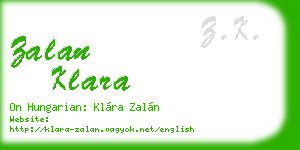 zalan klara business card