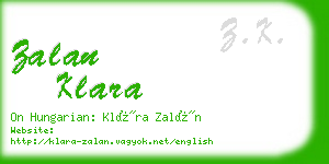 zalan klara business card